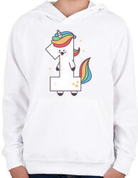 printfashion 1 éves unikornis - Gyerek kapucnis pulóver - Fehér (11804494)