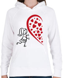 printfashion Fél szív - lány - Női kapucnis pulóver - Fehér (15597927)