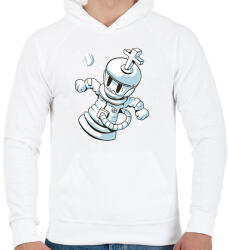 printfashion Sakk az űrben - Férfi kapucnis pulóver - Fehér (16068116)