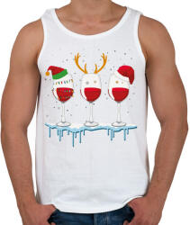 printfashion Karácsonyi Borozás - Férfi atléta - Fehér (4133110)