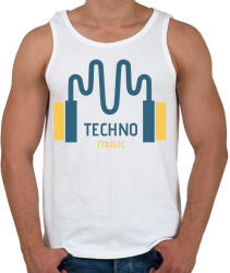 printfashion Techno music -Fülhallgató - Férfi atléta - Fehér (6577506)