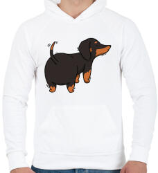 printfashion Tacskó - Férfi kapucnis pulóver - Fehér (13060704)