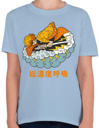 printfashion DS Tanjirou - Gyerek póló - Világoskék (5129940)