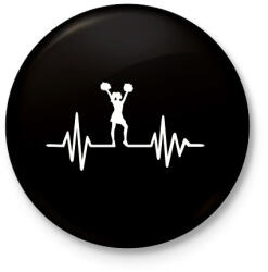 printfashion Cheerleader - Kitűző, hűtőmágnes - Fekete (3101716)