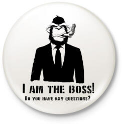 printfashion monkey boss - Kitűző, hűtőmágnes - Fehér (3082158)