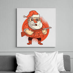 printfashion Télapó puskával - Vászonkép - Fehér (6634123)