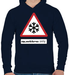 printfashion Quattro only - Férfi kapucnis pulóver - Sötétkék (2093379)