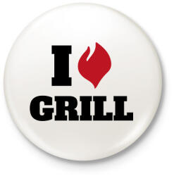 printfashion I love grill - Kitűző, hűtőmágnes - Fehér (13688390)