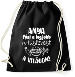 printfashion Anya főzi a legjobb húslevest a világon - Sportzsák, Tornazsák - Fekete (16565686)