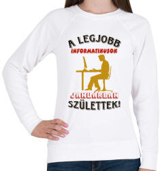 printfashion Informatikus férfi szülinapja január - Női pulóver - Fehér (5615478)