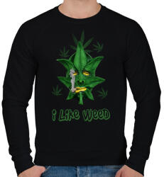 printfashion i like weed - Férfi pulóver - Fekete (2371926)