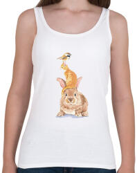 printfashion Bird, Cat, Rabbit - Női atléta - Fehér (1738814)