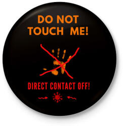 printfashion DIRECT CONTACT OFF - Kitűző, hűtőmágnes - Fekete (3101583)