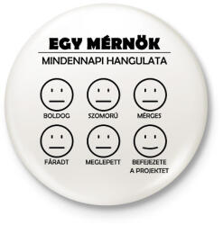 printfashion Mindennapi hangulat - Kitűző, hűtőmágnes - Fehér (13544528)