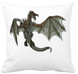 printfashion Skyrim Sárkány - Párnahuzat, Díszpárnahuzat - Fehér (436640)