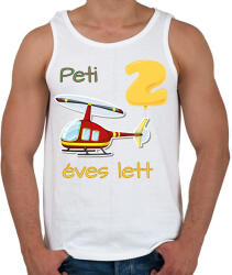 printfashion Piros helikopter - Névvel, számmal - Férfi atléta - Fehér (6241555)
