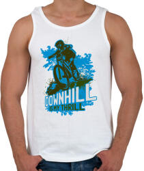 printfashion Downhill kék - Férfi atléta - Fehér (4102152)