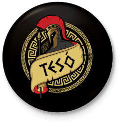 printfashion Spártai tesó - Kitűző, hűtőmágnes - Fekete (3096147)