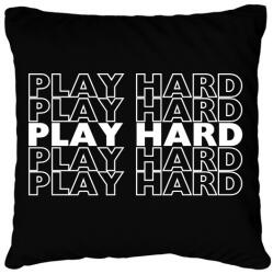 printfashion play hard fehér - Párnahuzat, Díszpárnahuzat - Fekete (16558084)