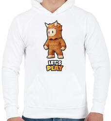 printfashion Stumble Guys - Bigfoot - Férfi kapucnis pulóver - Fehér (16082750)