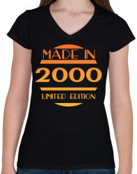 printfashion 2000 - Női V-nyakú póló - Fekete (12786562)