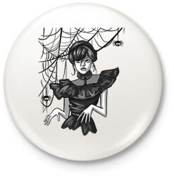 printfashion Wednesday Addams Halloween - Kitűző, hűtőmágnes - Fehér (14082193)