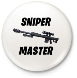 printfashion Sniper Master - Fortnite (Fekete) - Kitűző, hűtőmágnes - Fehér (3080267)
