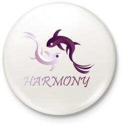 printfashion Koi harmónia - Kitűző, hűtőmágnes - Fehér (4257338)