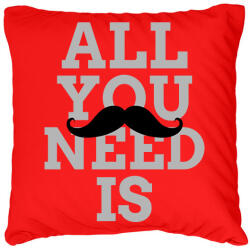 printfashion All you need is bajúsz - Párnahuzat, Díszpárnahuzat - Piros (9955782)