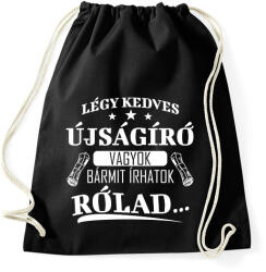printfashion Újságíró vagyok - Sportzsák, Tornazsák - Fekete (10429375)