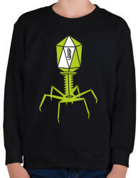 printfashion bakteriofág - Gyerek pulóver - Fekete (426602)