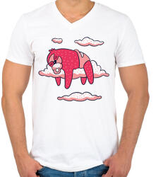 printfashion Baba Lajhár - Férfi V-nyakú póló - Fehér (6348210)