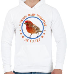 printfashion Tökéletes élet - Pinty - Férfi kapucnis pulóver - Fehér (7341664)