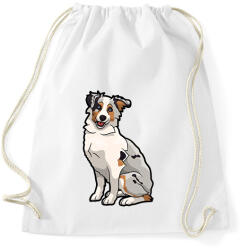 printfashion Border Collie drawing - Sportzsák, Tornazsák - Fehér (1734303)