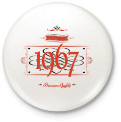printfashion since-1967-red-black - Kitűző, hűtőmágnes - Fehér (3076513)