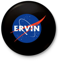 printfashion Ervin Nasa névnap - Kitűző, hűtőmágnes - Fekete (3103447)