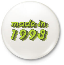 printfashion made-in-1998-green-grey - Kitűző, hűtőmágnes - Fehér (3076255)