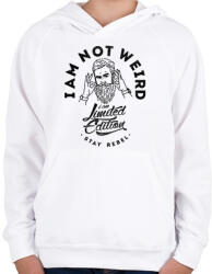 printfashion Nem vagyok furcsa - Gyerek kapucnis pulóver - Fehér (134067)