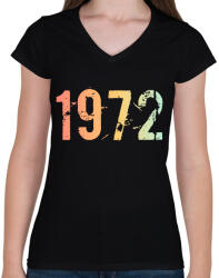 printfashion 1972 - Női V-nyakú póló - Fekete (11822914)
