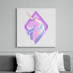 printfashion Egyszarvú neon - Vászonkép - Fehér (6624290)