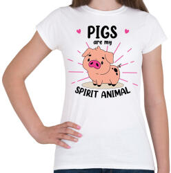 printfashion Spirit animal - pig - Női póló - Fehér (14714574)