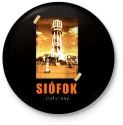 printfashion siófok-víztorony - Kitűző, hűtőmágnes - Fekete (3097580)