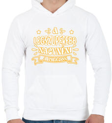 printfashion Legszuperebb nagynéni - Férfi kapucnis pulóver - Fehér (11009878)