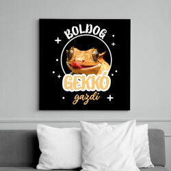 printfashion Boldog gekkó gazdi - Vászonkép - Fekete (10784101)