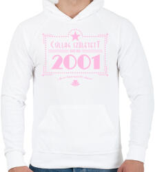 printfashion csillag-2001-pink - Férfi kapucnis pulóver - Fehér (555101)