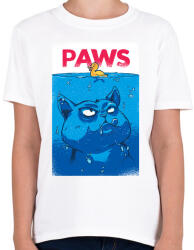 printfashion Cápa macska - Gyerek póló - Fehér (5190399)