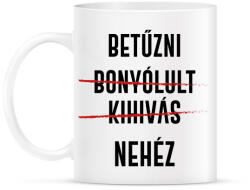 printfashion Betűzni nehéz - Bögre - Fehér (8593241)