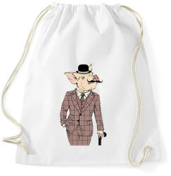 printfashion British style Pig - Sportzsák, Tornazsák - Fehér (1247441)