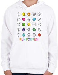 printfashion Run for fun - Gyerek kapucnis pulóver - Fehér (6294113)