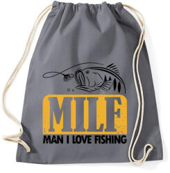 printfashion MILF horgász - Sportzsák, Tornazsák - Grafitszürke (1485715)